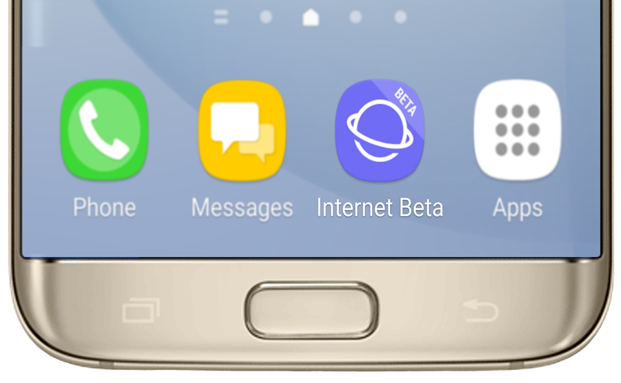Samsung Internet icon on homescreen