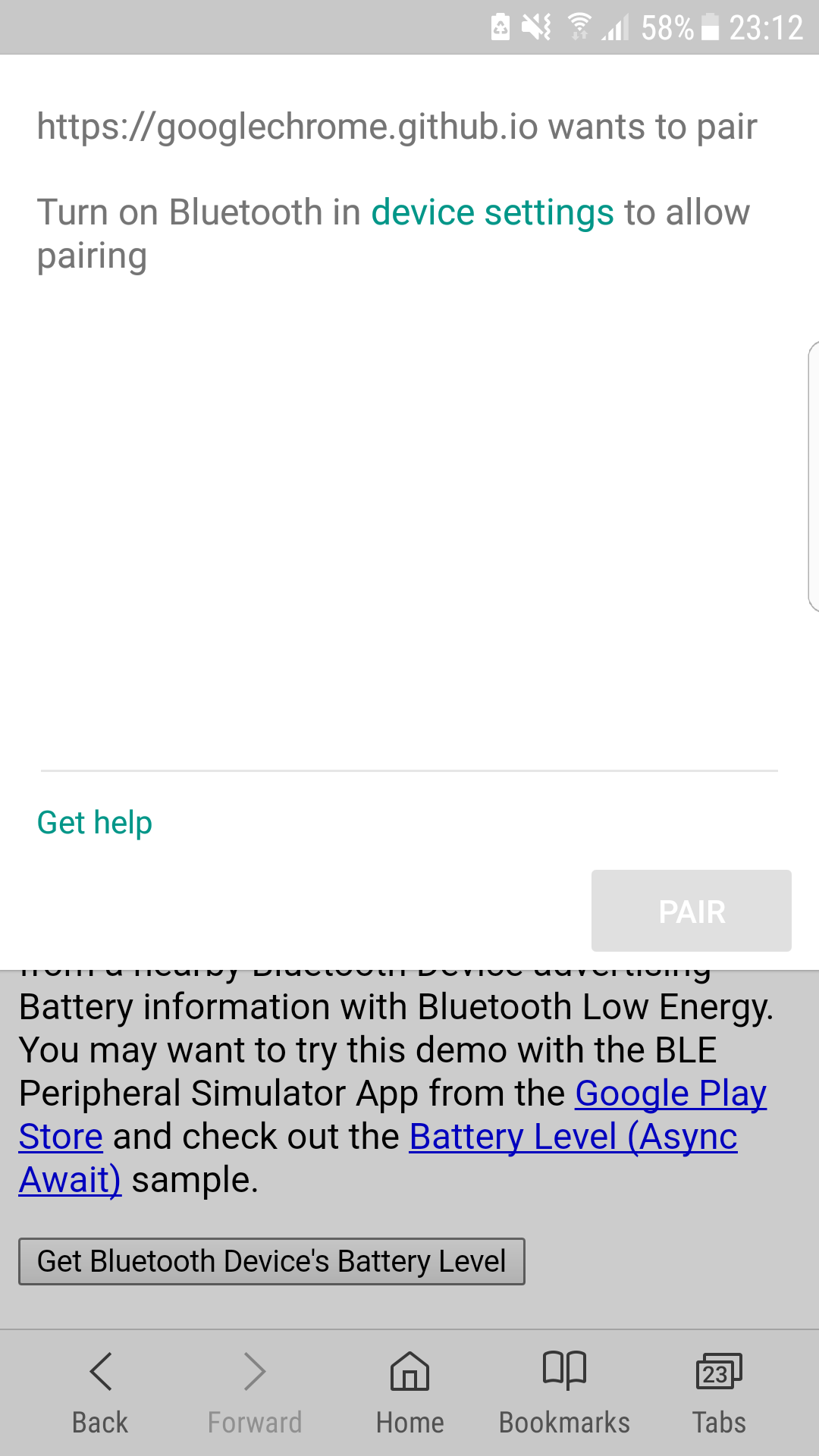 Bluetooth pairing prompt 1