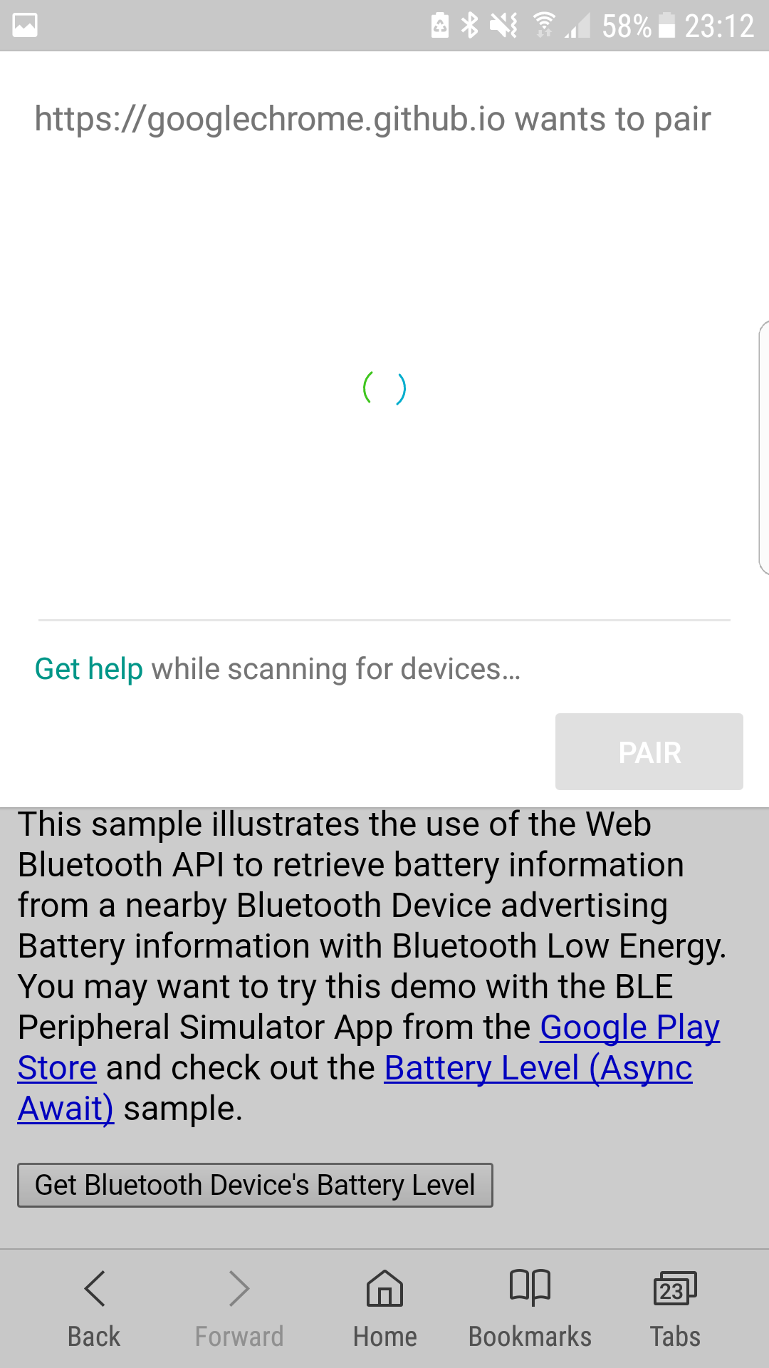 Bluetooth pairing prompt 2