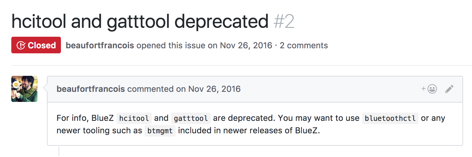 Tools deprecated