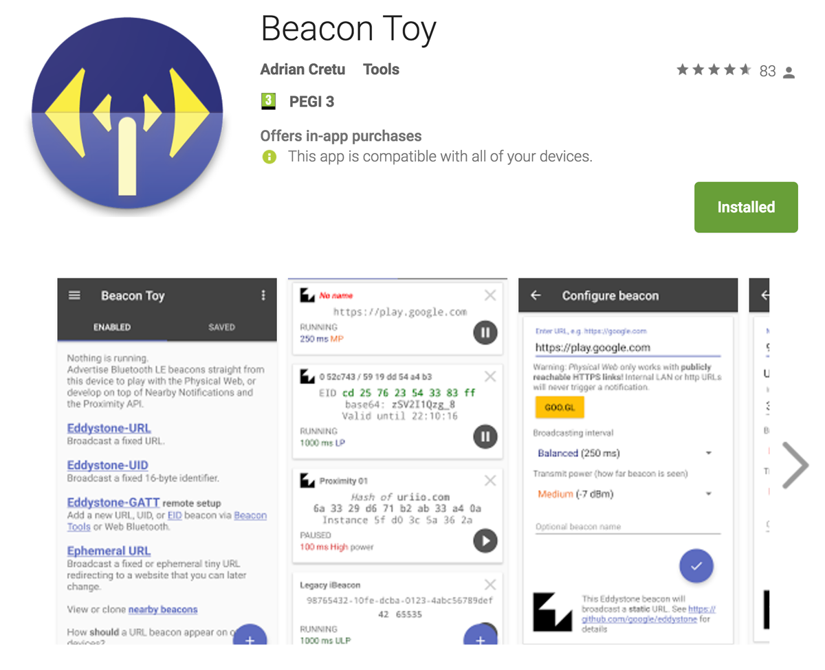 Beacon toy app