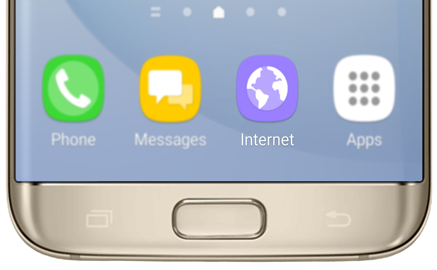 Samsung Internet icon on homescreen