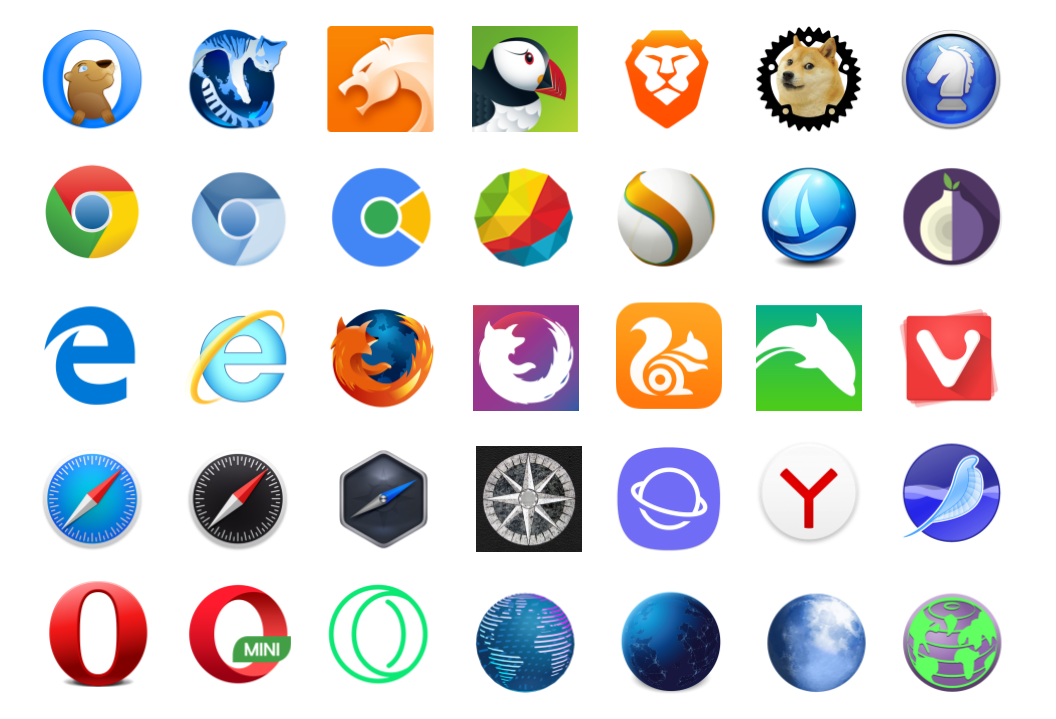 Many browser logos