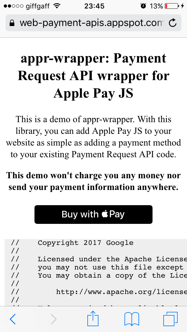 Apple Pay wrapper demo